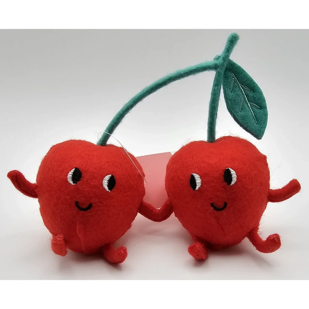 New Target Spritz Felt Cherry Duo Buddies Valentine's Day Figurine Holding Hands